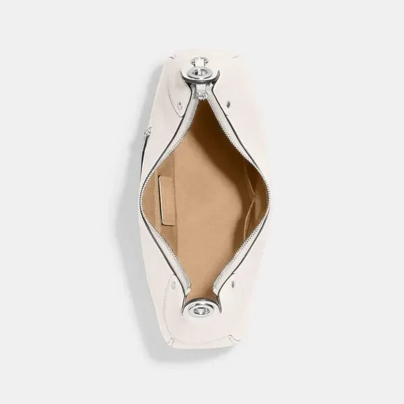 Coach Women's Leather Mara Hobo Bags - Silver/Chalk - Picture 9 of 16